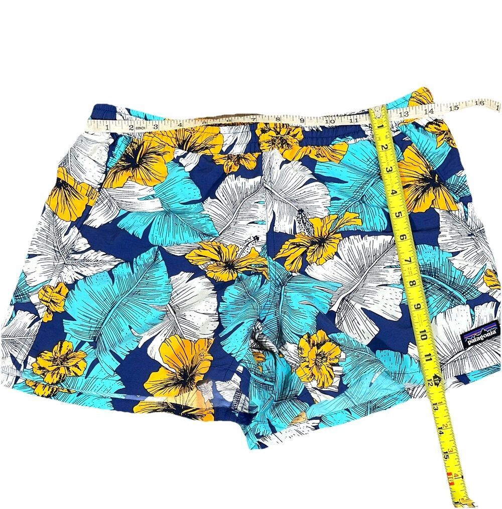 Patagonia Women’s Shorts XS Tropical Floral Blue Nylon Beach Outdoors Baggies - Picture 6 of 8